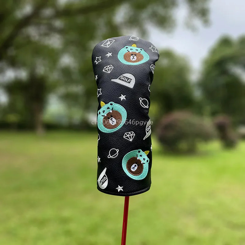 Korean Cartoon Bear Rabbit Chick Golf Club Driver Fairway Wood Hybrid Putter Mallet Putter Headcover And iron Head Cover Protect 240603
