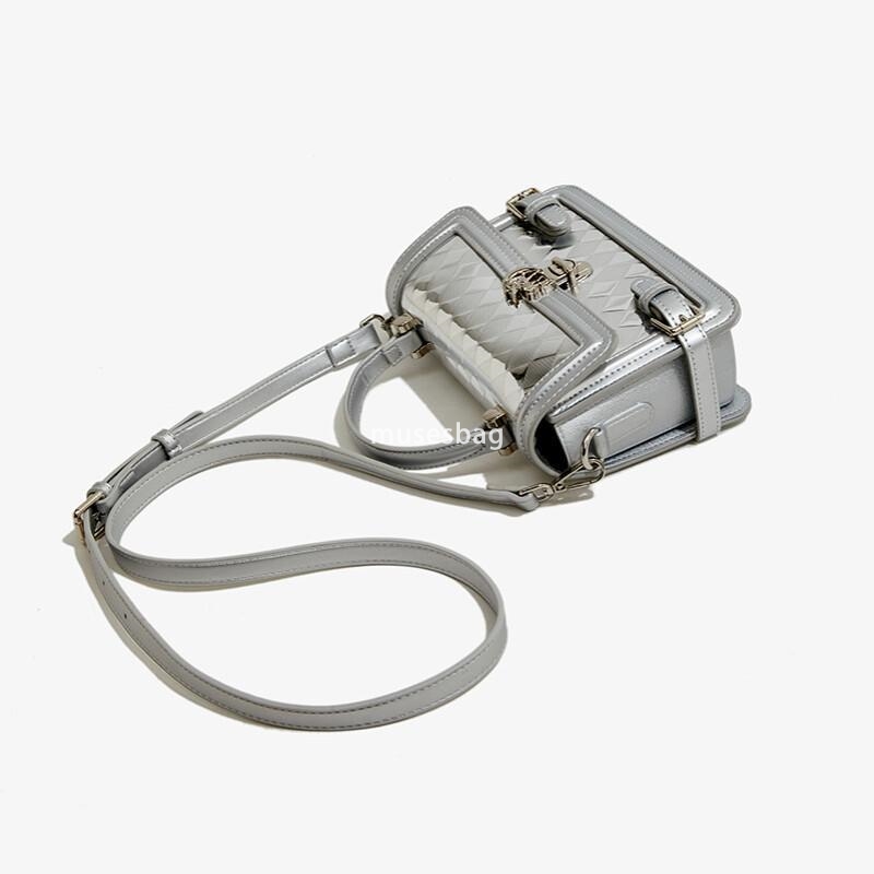 New PU women's bag, crossbody bag niche casual small fragrance handbag French bright leather shoulder bag large capacity mobile phone bag