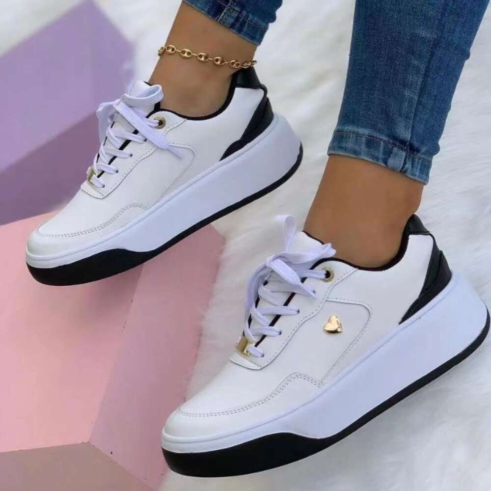 Ddmytiger Ddmytiger Sneakers Womensize PU Leather Casual Sport Ladies Platform Lace Up Vulcanized Shoes Zapatillas Mujer ddmythur