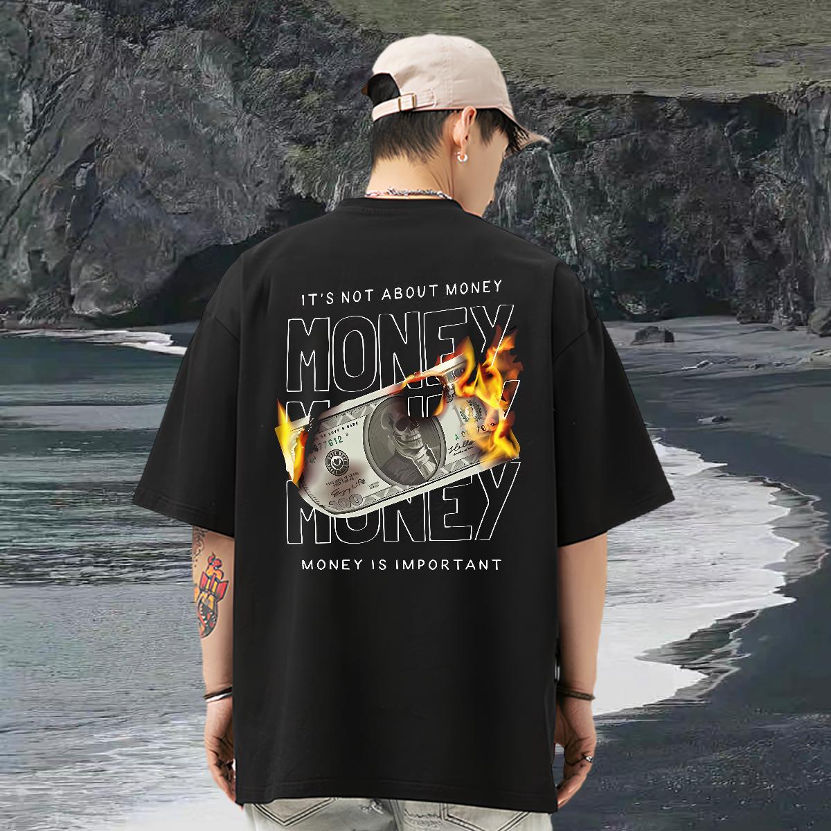 2024 Summer T Shirts Men Cotton Breathable Short Sleeve Street wear Hip Hop Men Tshirts Black White Cool Design Clothes