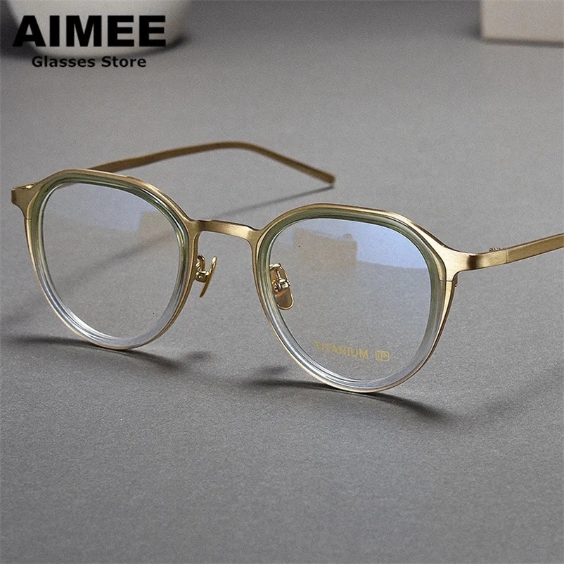 Acetate Japanese Handmade Round Glasses Frame Men Women Fashion Optical Eyeglasses Myopia Blue Light Reading Eyewear 240111CJ