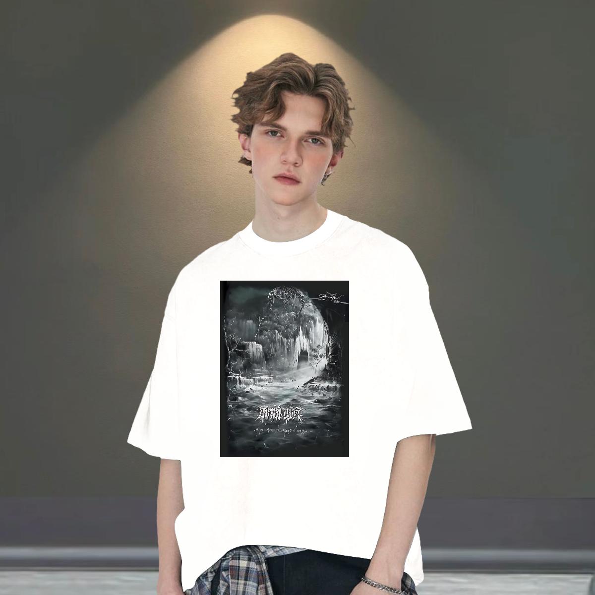 High Quality Mens Tshirts Short Sleeve Cotton O-Neck Street wear Hip Hop Mens T Shirts DIY Anime 2024 New Clothes