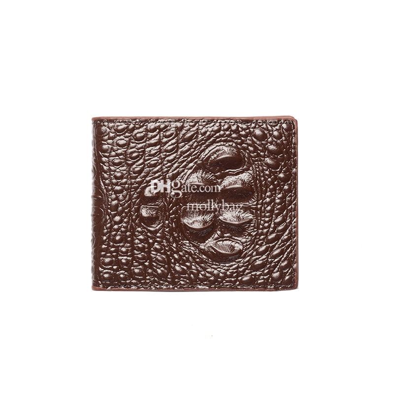 2024 Wholesale of Men's Wallet Short Crocodile Pattern Business Horizontal Multi functional Banknote leather Wallet Document Bag