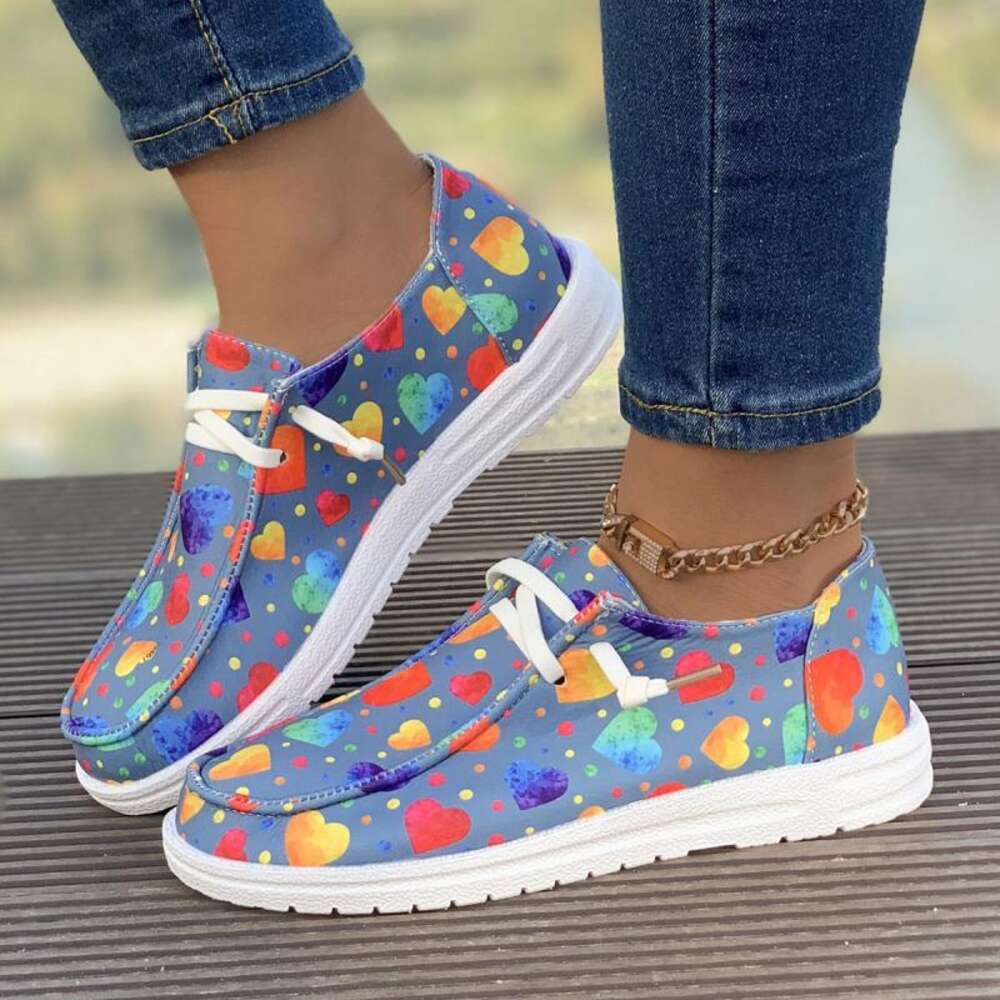 Ddmytiger Ddmytiger Loafers Christmas Snowman Elk Graphic Print Lace Up Round T Women S Vulcanize Canvas Flat Shoes Zapatos