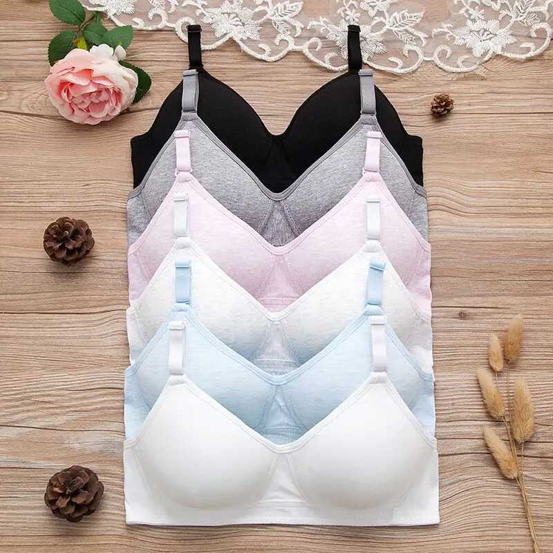 Camisole Camisole Girls First Wireless Training Bra Teenage Girl Underwear Teen ren Thin Cup Bra 12-18Y Youth Small Breast Bra WX5.31