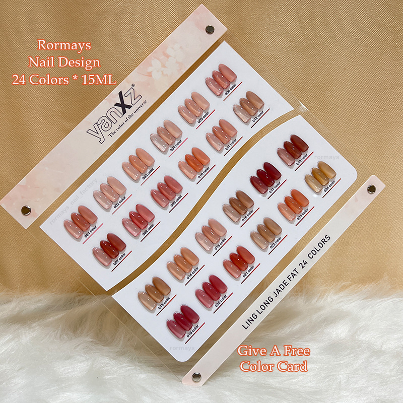 Rormays Summer New Emerald gel Polishing 24 Color Set Ice Honey Tan Varnish gel Durable UV LED Primer Translucent Nail Art Factory Wholesale