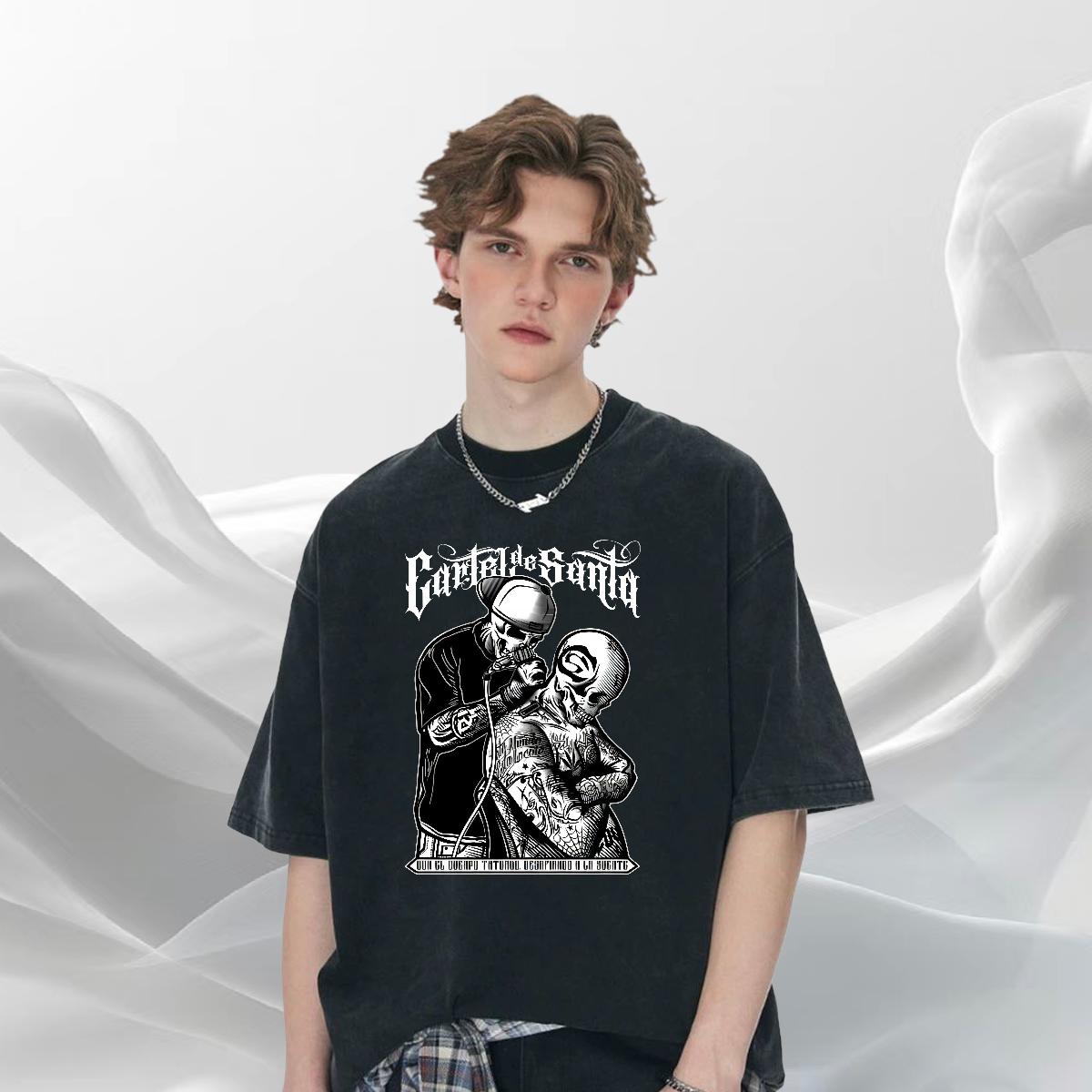 High Quality Man T Shirts Hip Hop Street Breathable Crew Neck Mens Tshirts 2024 Designer Anime Print Tops