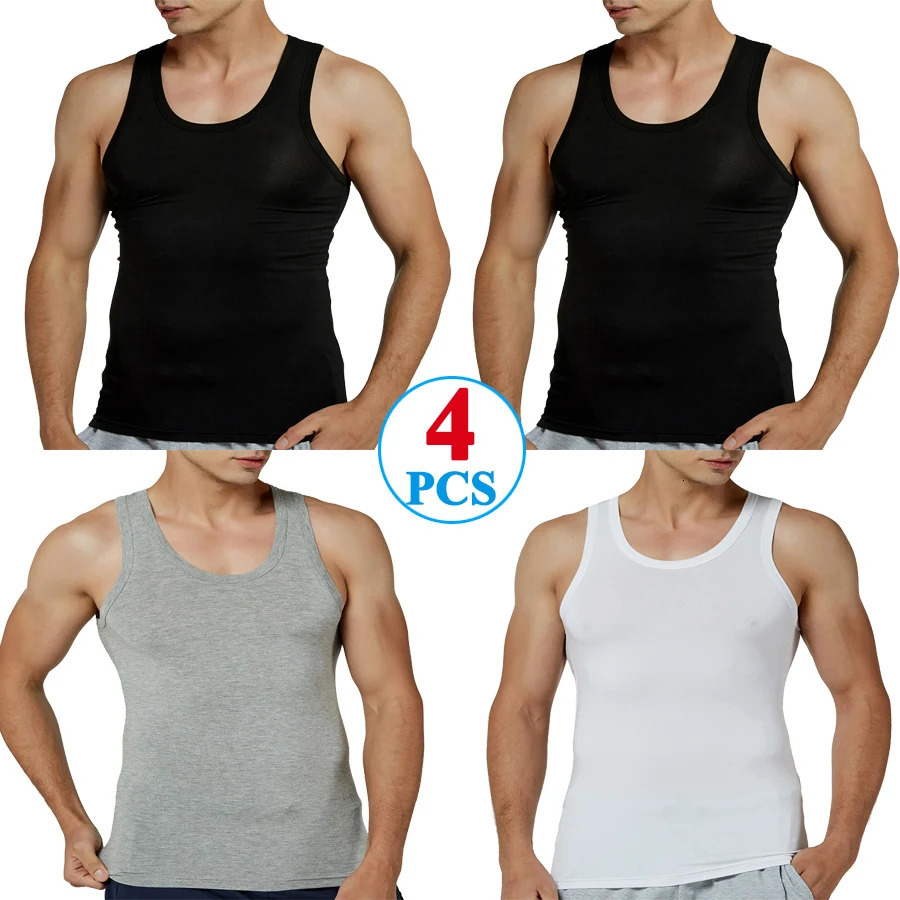 Tank Tops Men Modal Full Stretch Fitness Cool Summer Gym Vest Male Sleeveless Slim Casual Undershirt Fit Husband Gifts 240601