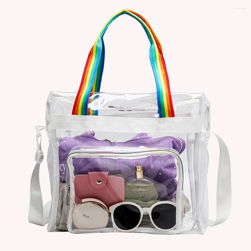 2025 NEW 2025 NEW Shoulder Bags Women Transparent Tote Handbag Waterproof Casual Crossbody Bag Large Capacity Clear Yoga Gym Summer Fiess zhanyishengl