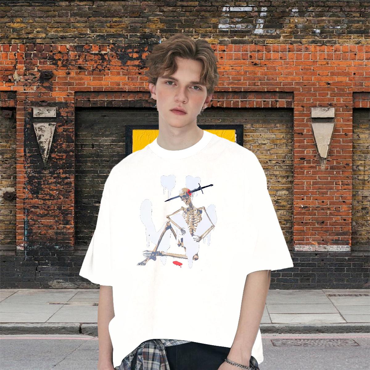 High Quality Men Tops Tees Short sleeve Cotton Soft High Street Hip Hop T-Shirts for Men White Plus Size Fashion Tees Shirts