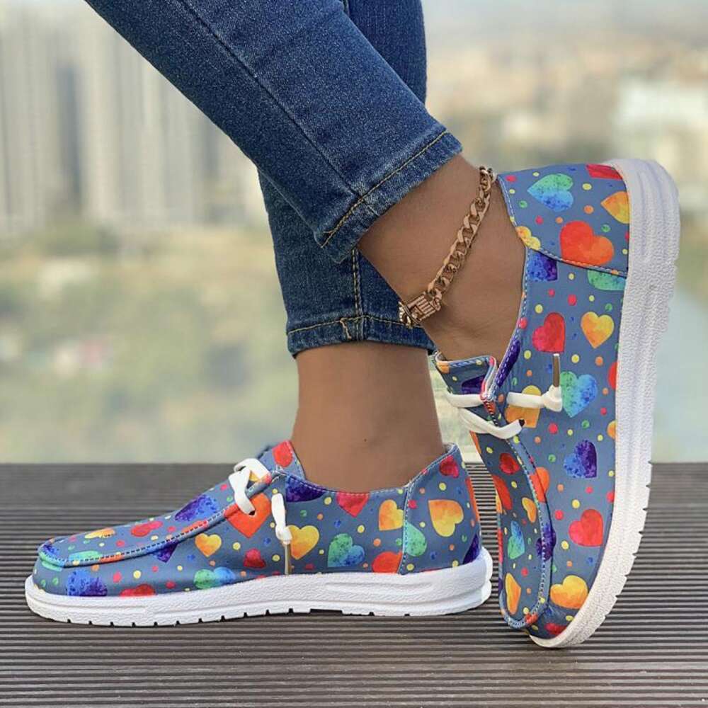 Ddmytiger Ddmytiger Loafers Christmas Snowman Elk Graphic Print Lace Up Round T Women S Vulcanize Canvas Flat Shoes Zapatos
