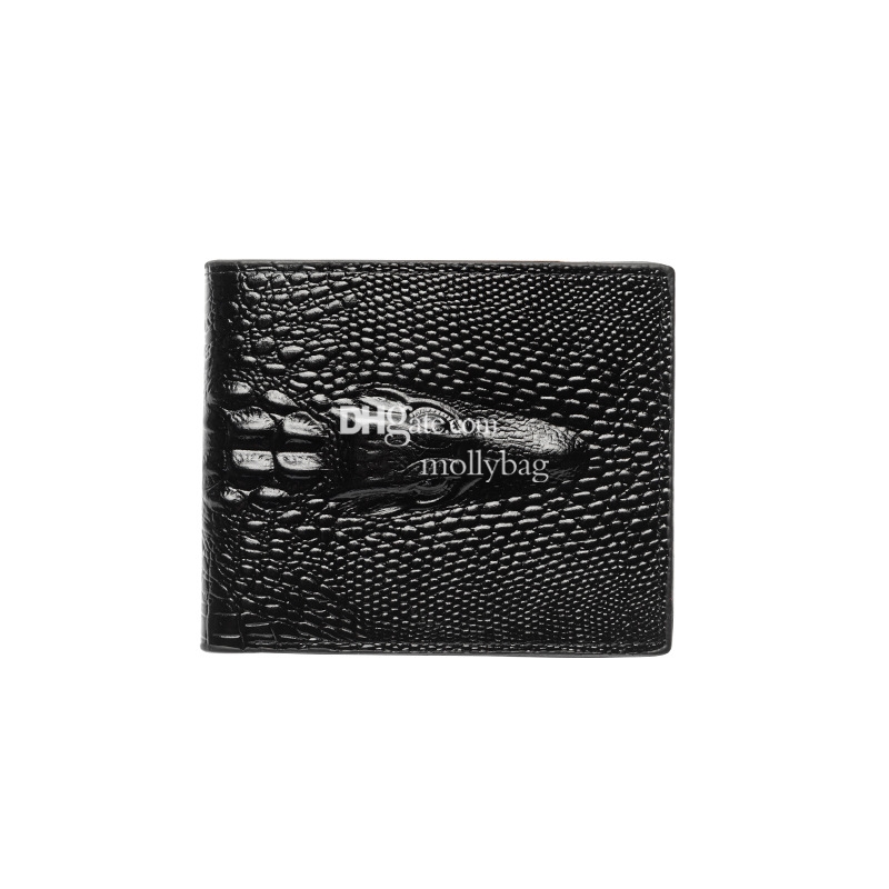 2024 Wholesale of Men's Wallet Short Crocodile Pattern Business Horizontal Multi functional Banknote leather Wallet Document Bag
