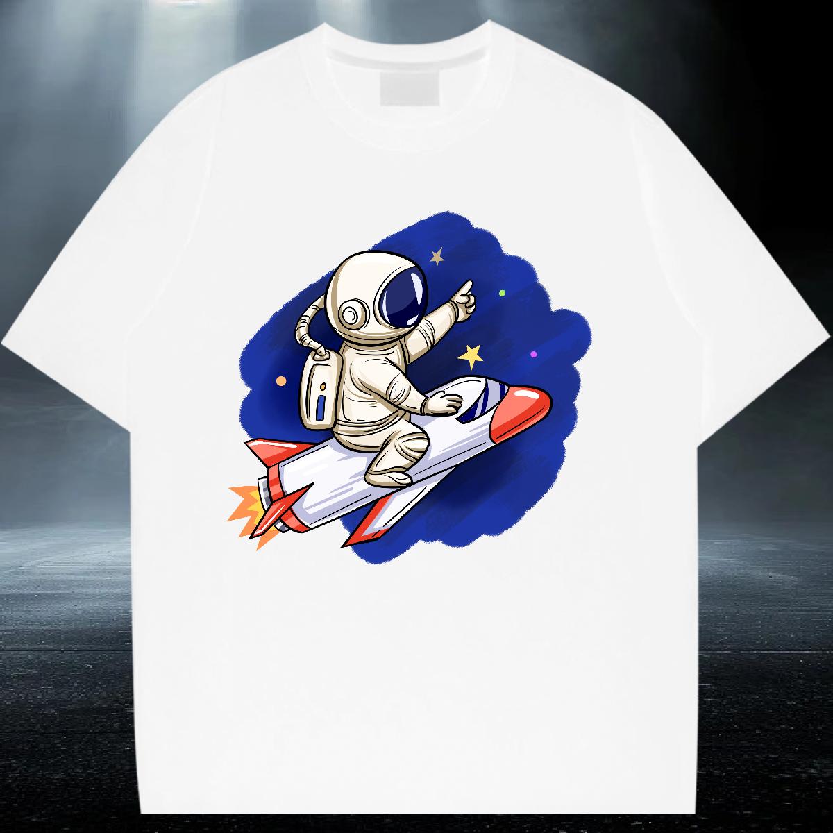 Loose Fit T-Shirts for Men Casual Breathable Crew Neck Cotton Men Clothes T-Shirt Fashion Cartoon Print Tees Shirts