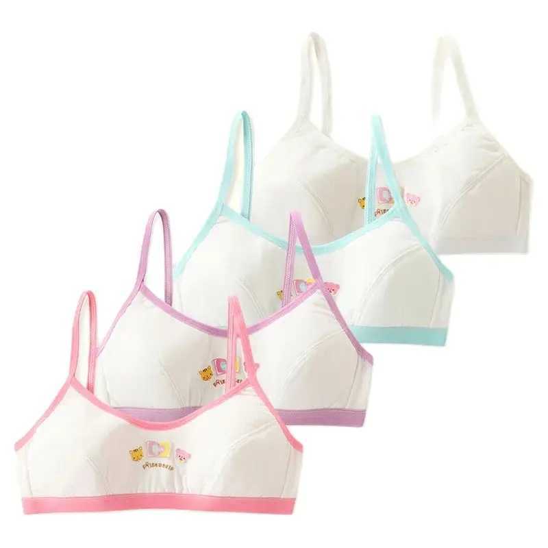 Camisole Camisole 4 pieces/batch Youth Girls Bra Cotton Girls Bra Back Button Design Youth Girls Training Bra Breathable Girls Underwear WX5.31