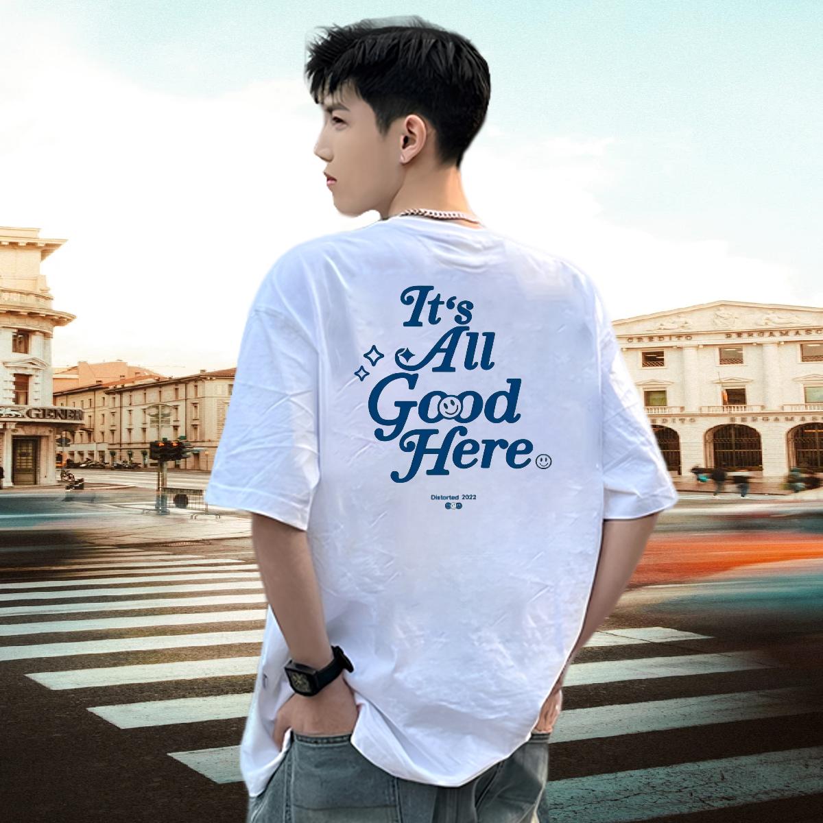 Fashion Casual T Shirts Men Oversized S-3XL High Street Hip Hop Mens Tshirts O-Neck Short Sleeve Cotton Loose Fit Wear