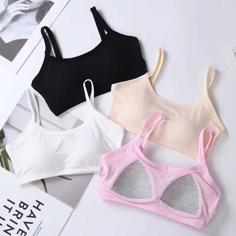 Camisole Womens Tanks Camis Girls Underwear Cotton Sport Training Bra Teenagers Girls Sling Small Vest Underwear Soft Breathable Teen Bras WX5.31