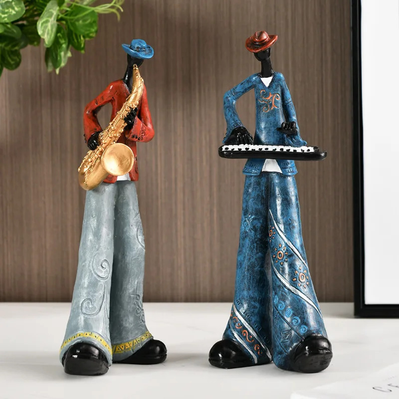 Creative American Band Decoration Musical Instrument Model Living Room Porch Study Nordic Arts And Crafts Statue Sculpture Home 240604