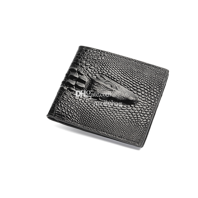 2024 Wholesale of Men's Wallet Short Crocodile Pattern Business Horizontal Multi functional Banknote leather Wallet Document Bag
