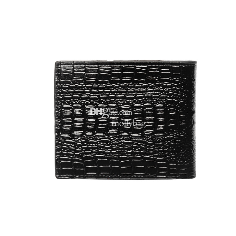 2024 Wholesale of Men's Wallet Short Crocodile Pattern Business Horizontal Multi functional Banknote leather Wallet Document Bag
