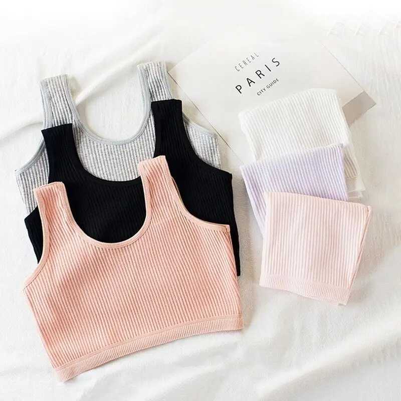 Camisole Camisole 3-piece double-layer bra development girl vest cotton girl bra youth girl clothing 8 10 14 years WX5.31