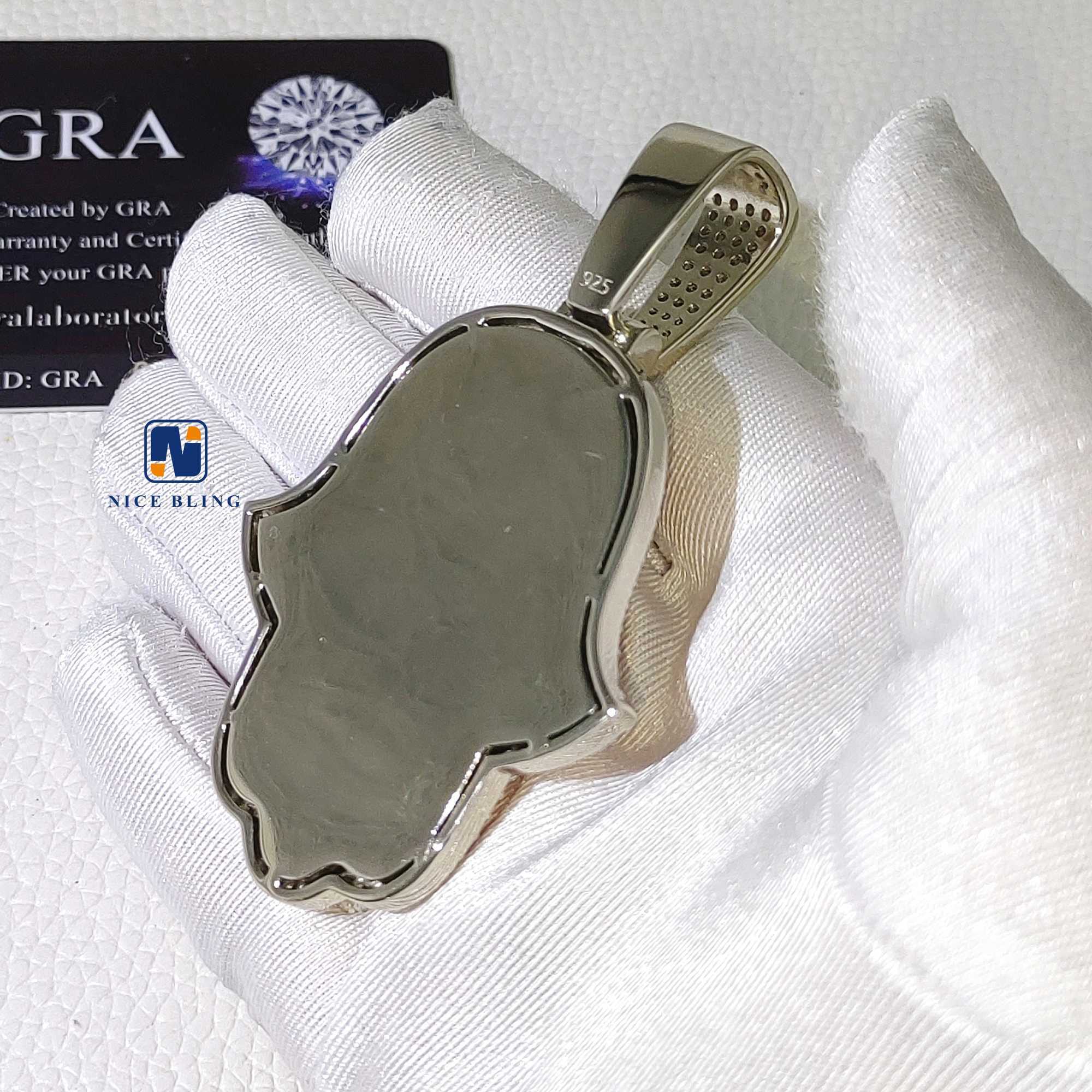 Custom iced out hamsa penadnt teo tone rose and white hip hop fashion moissanite jewelry 925 silver lab diamond hand pendants