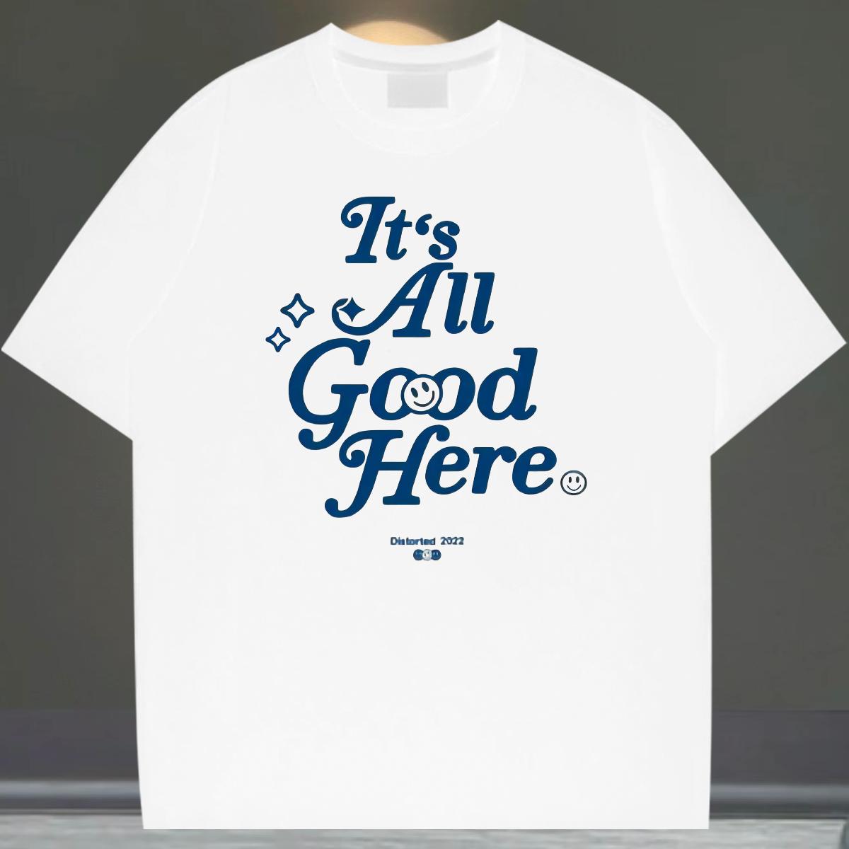 Loose Fit Men Tshirts Breathable Crew Neck Cotton Home Outdoor T shirt DIY Printed New Wear