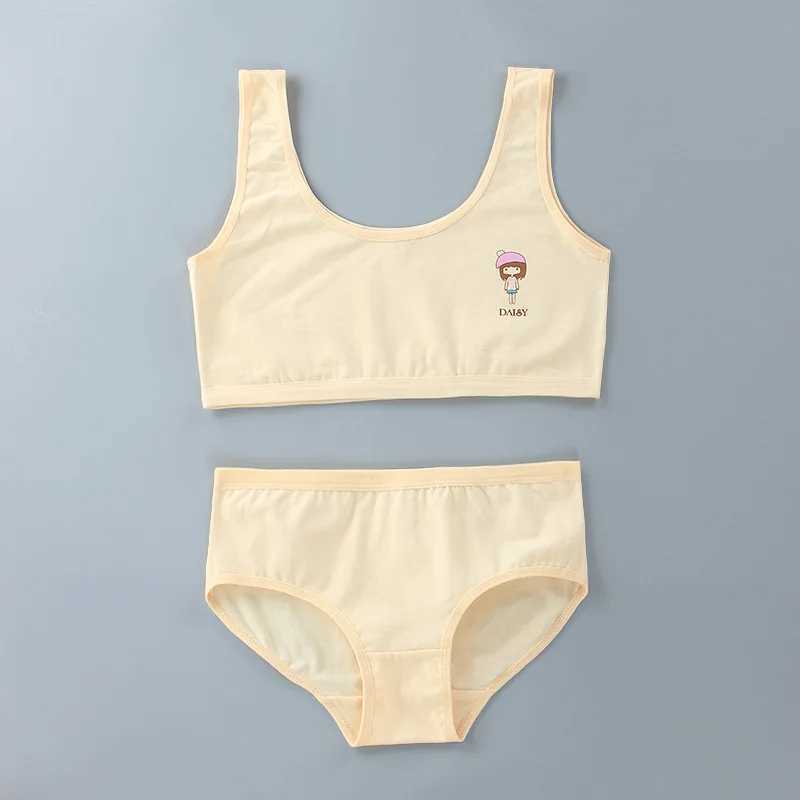 Camisole Camisole New Cotton Girls Tank Tops Cute Comfortable Puberty Girls Bra Teen Underwear Set 7-16Years Teen Girls Bra WX5.31