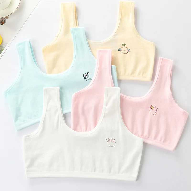 Camisole Camisole 4 pieces/batch wireless training bras lace breast care girls bras cotton teenagers bras sports bras WX5.31