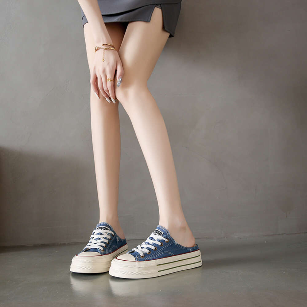 Ddmysports CRLAYDK Classic Women S Canvas Sneakers Slip On Mule Backless Fashion Walking Shoes For Summer Loafers Casual Clipper Slides OUTDOOR