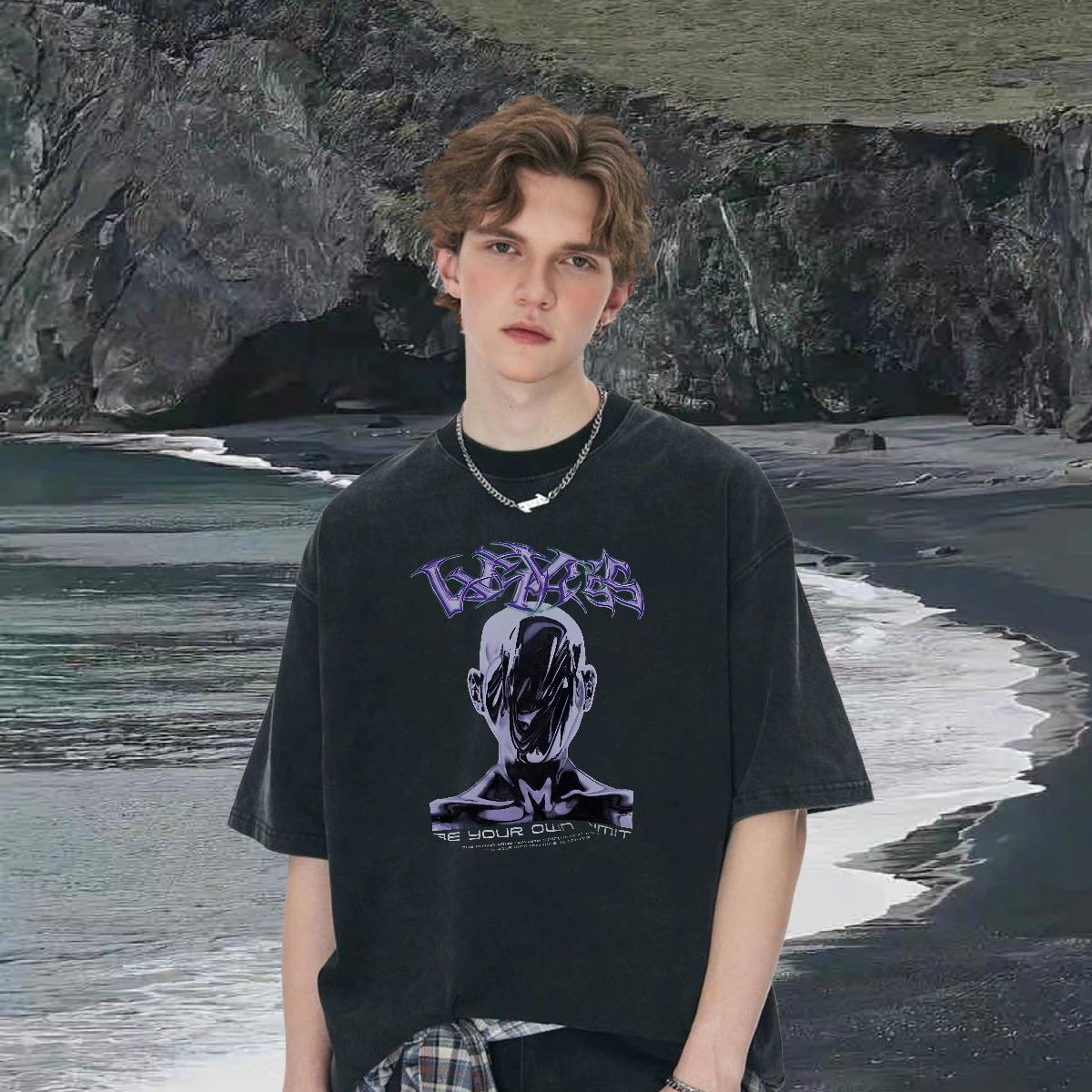 Loose Fit Tshirts Breathable Crew Neck Cotton High Street Hip Hop T-Shirts Oversized Stylist Tee Shirt