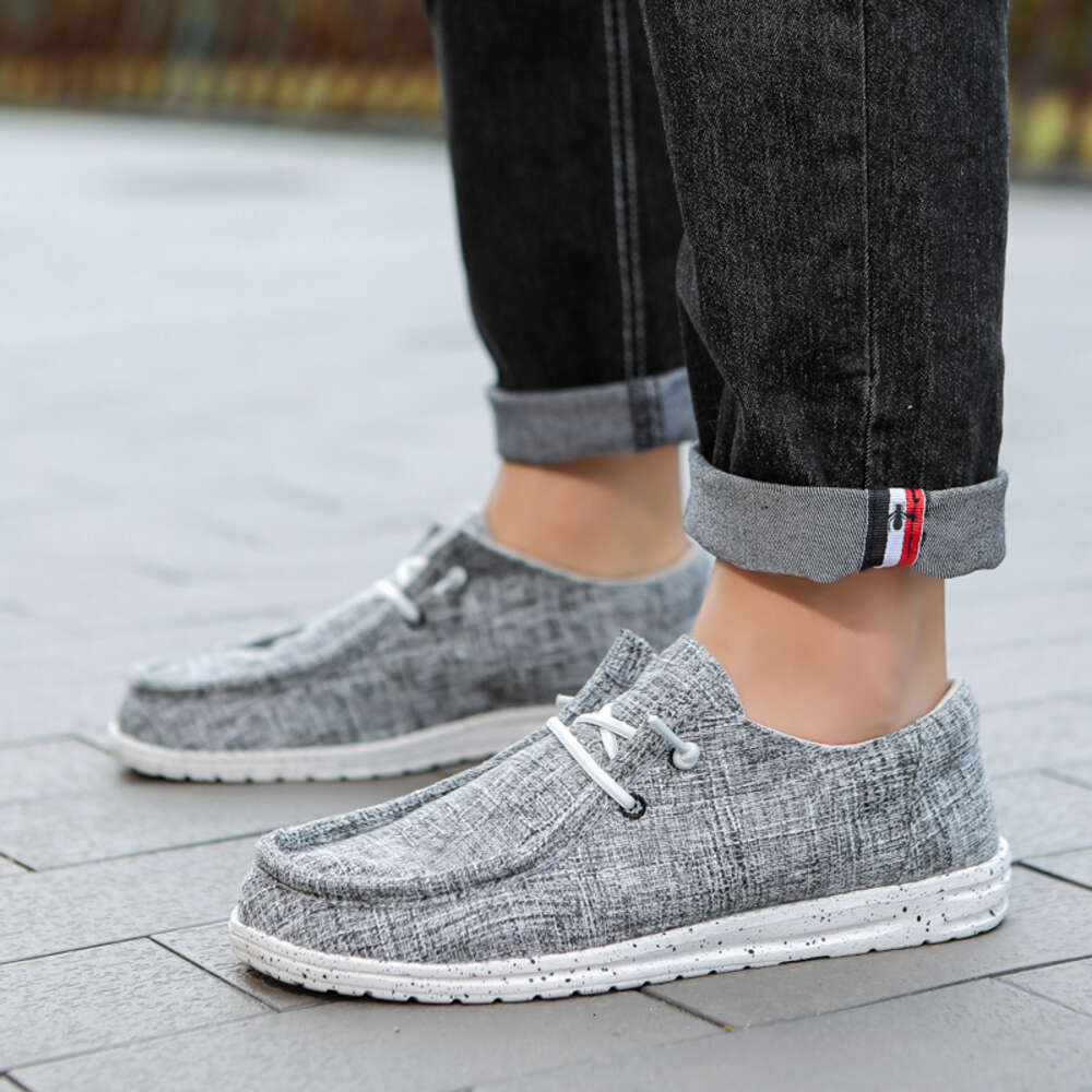 New Summer Men's Non-slip Lightweight Flat Simple Soft-soled Casual Canvas Fashionable Vulcanized Shoes ddmythur