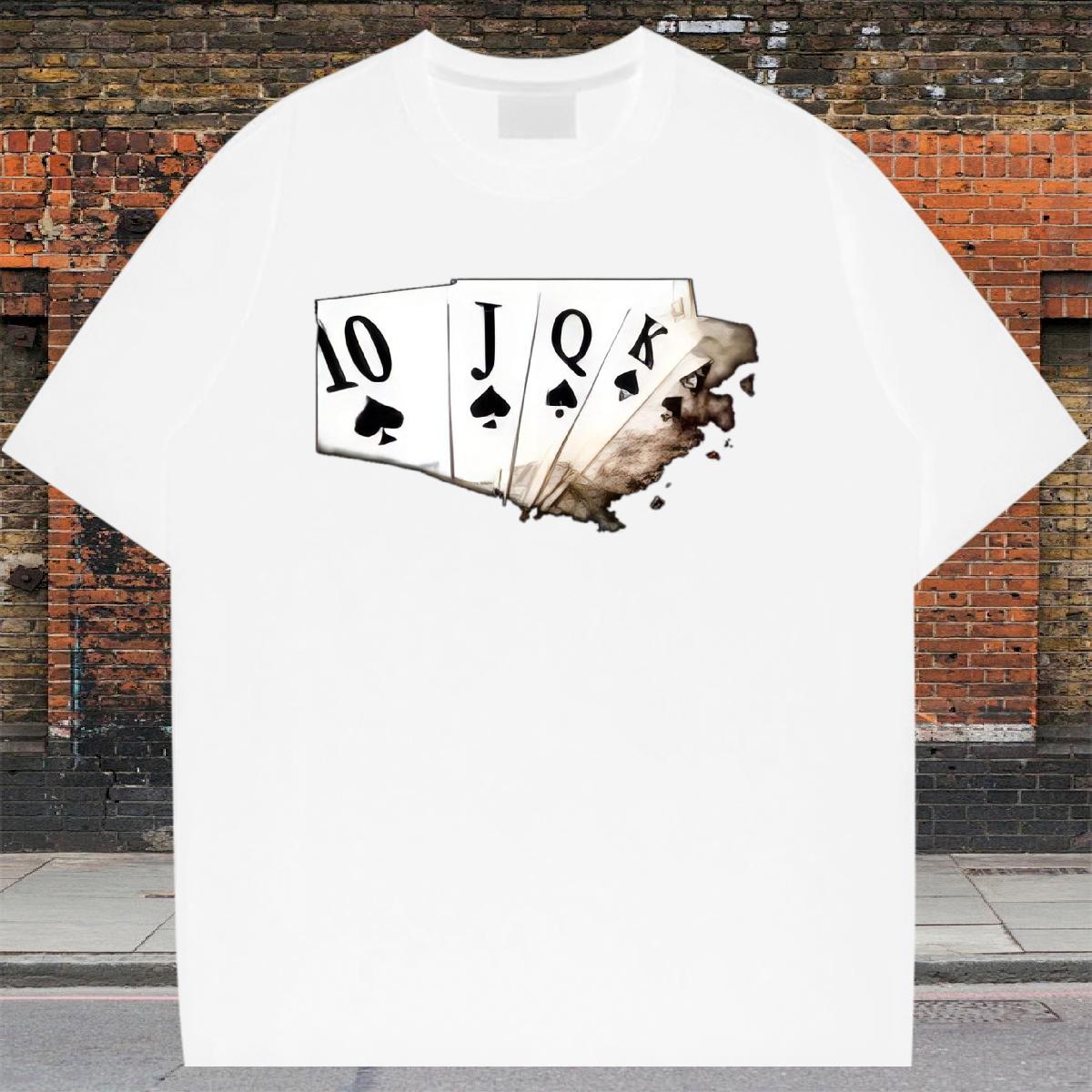 2024 T-Shirts for Men Floral Print Men Tees High Street Hip Hop 180g Cotton Wholesale Tops