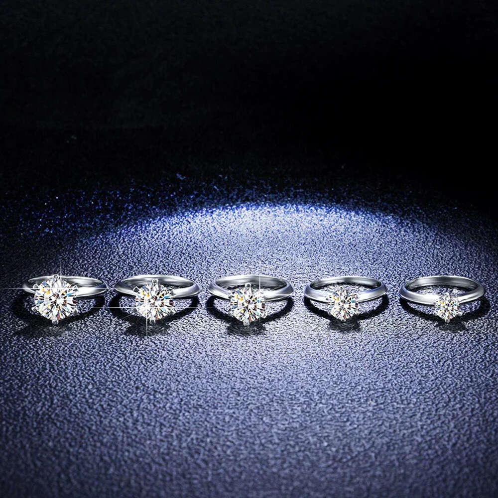 Ct D Color Moissanite Diamond Sterling Sier Promise Rings Engagement Wedding Bands Gra Certified Fine Jewelry