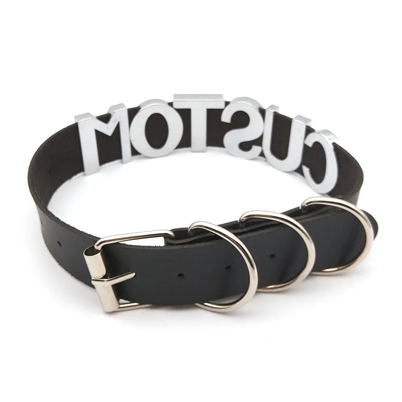 30MM Punk Big Rhinestone Letter Daddy Customized Collar Choker Necklace Goth Sexy BDSM Role Age Cosplay Party Jewelry Gift 240531