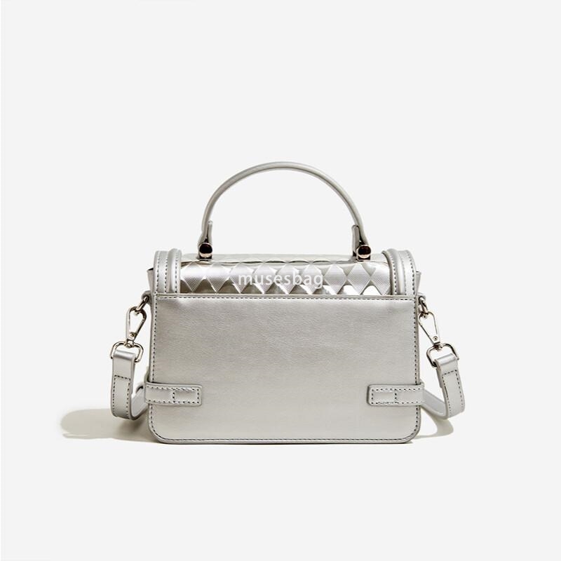 New PU women's bag, crossbody bag niche casual small fragrance handbag French bright leather shoulder bag large capacity mobile phone bag