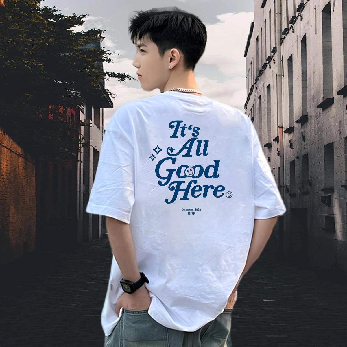 New Men T Shirts Custom Cartoon Street Casual Men Clothes T-Shirt Breathable Crew Neck Cotton Popular Tee Shirt