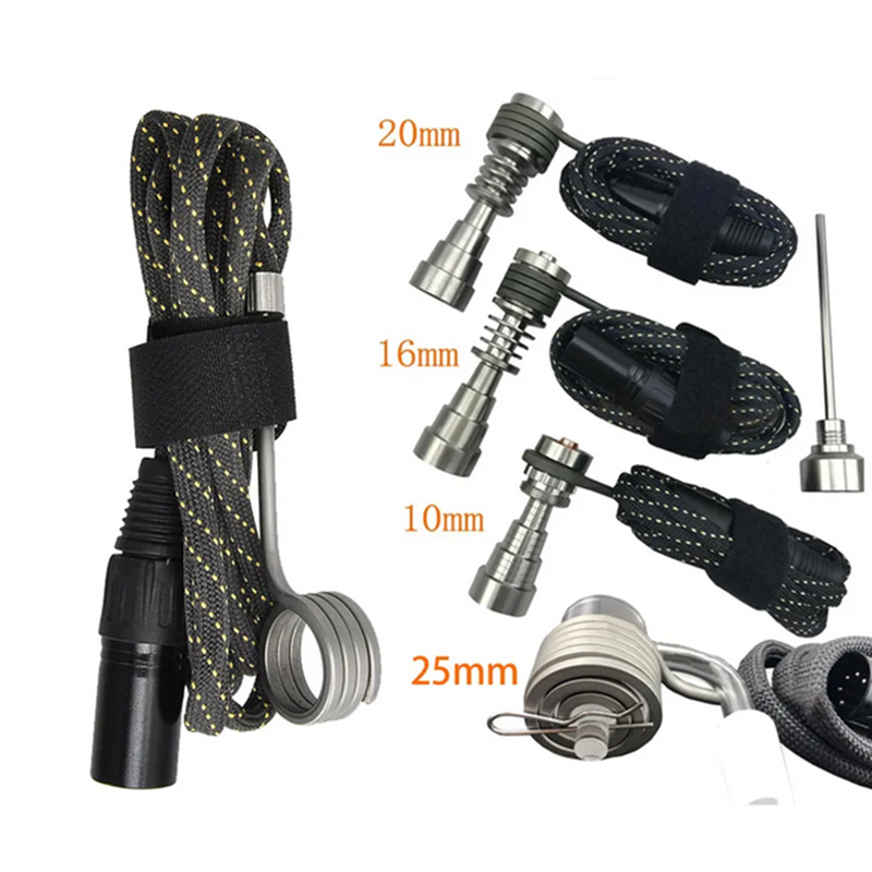 10mm 16mm 20mm 110V 220V 100W 25mm 150W Smoking Accessories Enail Coil Heater 5 Pin Connector With K Type Thermocouple For Enails Temperature Control Box