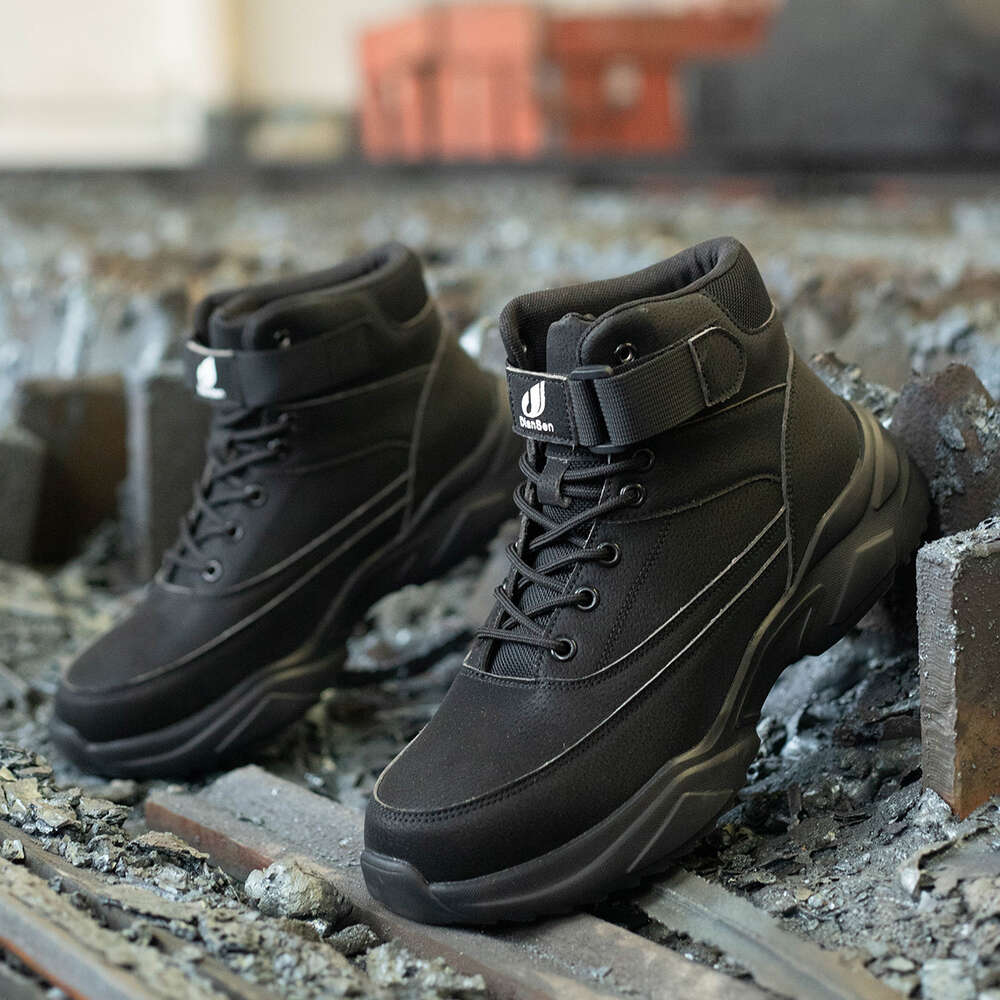 Construction Indestructible Steel Toe Cap Boot Safety Men Leather Non Slip Boots Work Shoes