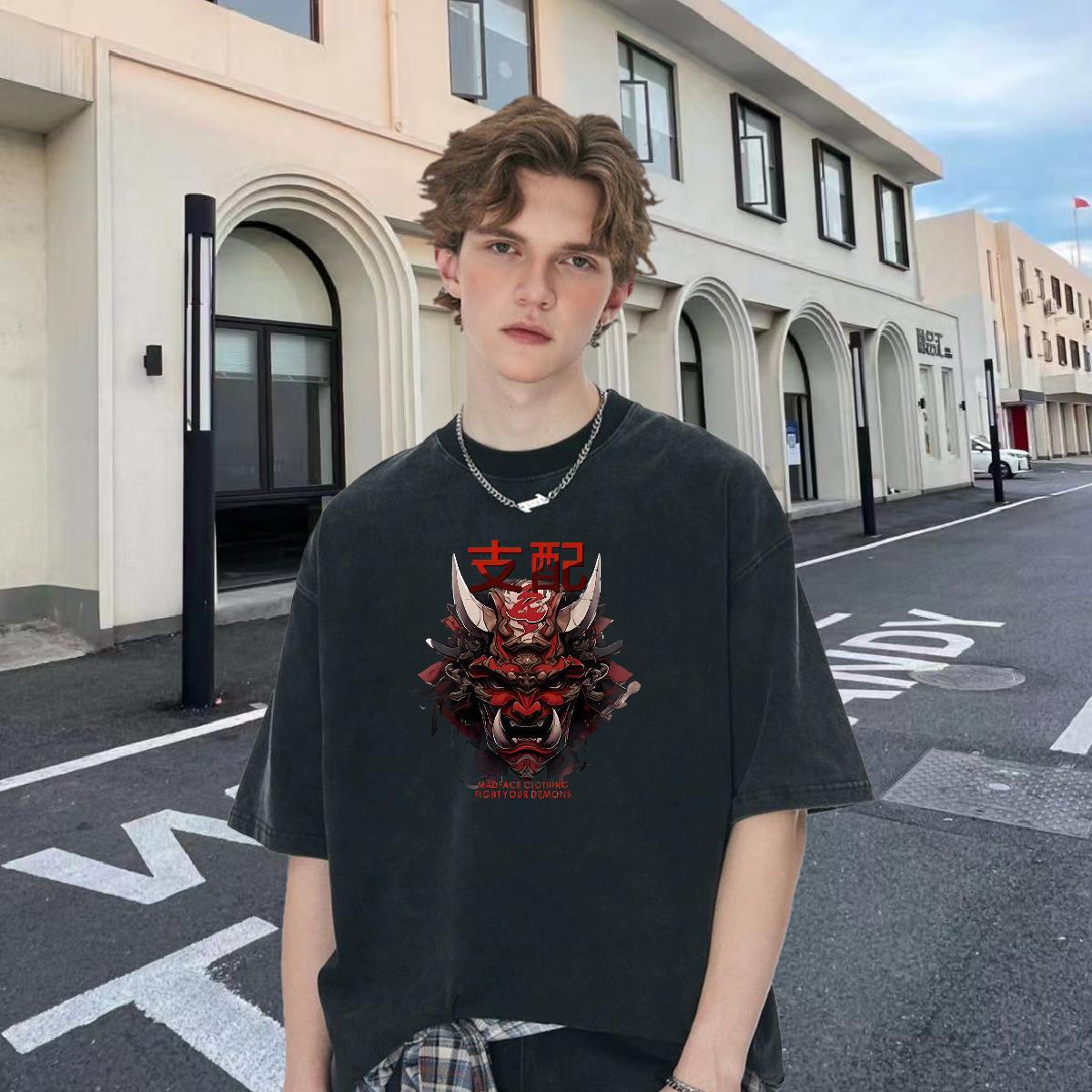 Loose Fit Tshirts Crew Neck Cotton Breathable Street Casual Men T Shirts Plus Size Cartoon New Arrival Tops