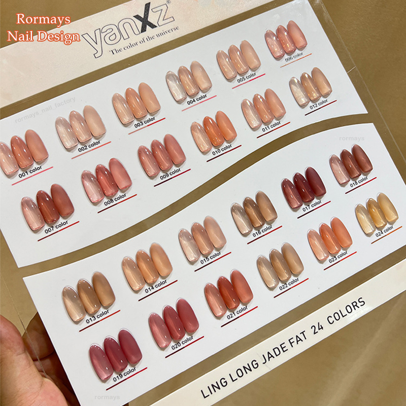 Rormays Summer New Emerald gel Polishing 24 Color Set Ice Honey Tan Varnish gel Durable UV LED Primer Translucent Nail Art Factory Wholesale