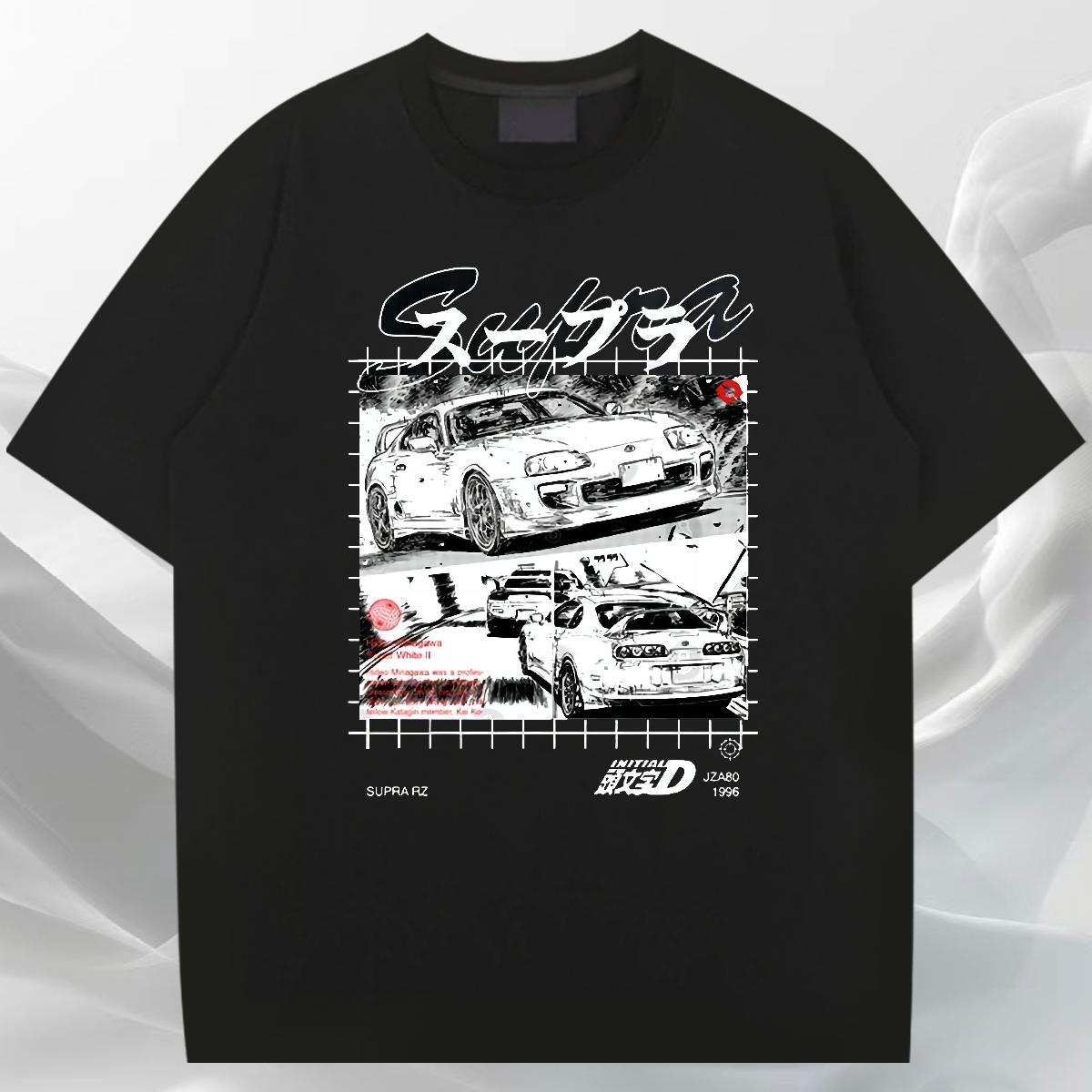 Popular Mens T Shirts Anime Printing Street O-Neck Short Sleeve Cotton Couples T Shirts DIY Plus Size Cartoon Tops