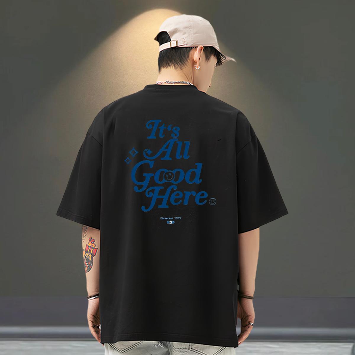 Loose Fit Men Tshirts Breathable Crew Neck Cotton Home Outdoor T shirt DIY Printed New Wear