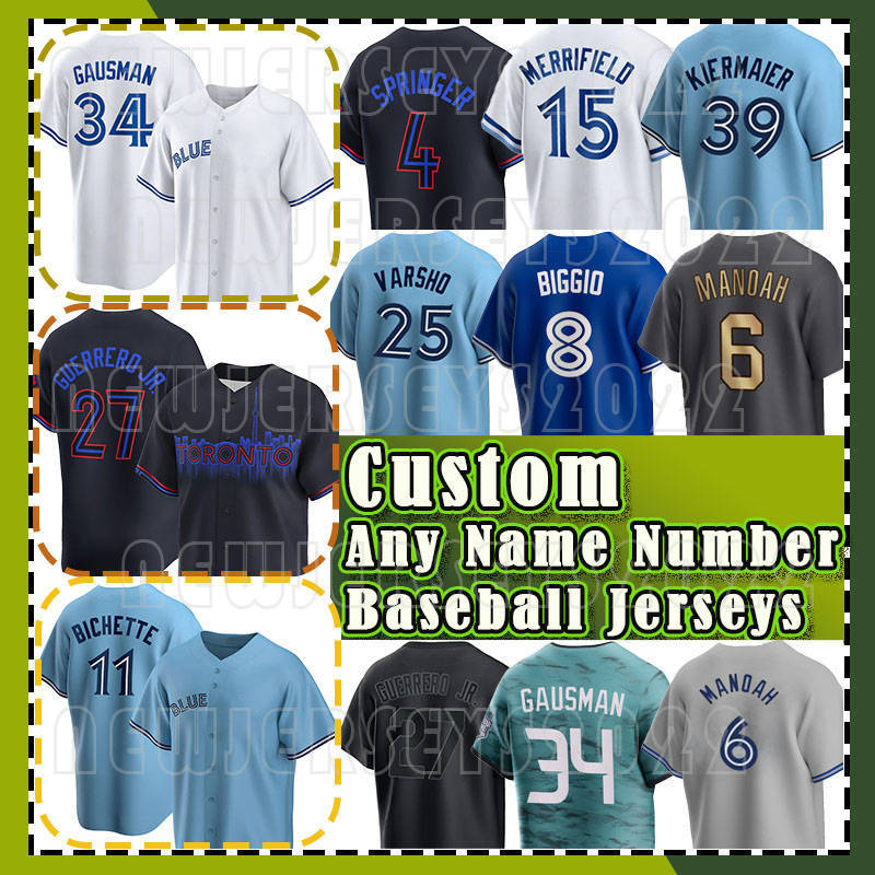 27 Vladimir Guerrero Jr. Kevin Gausman Baseball Jersey George Springer Bo Bichette Blue Roberto Aloma Jays Justin Turner Cavan Biggio Alek Manoah Davis Schneider