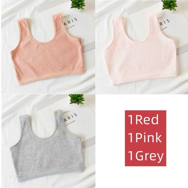 Camisole Camisole 3-piece double-layer bra development girl vest cotton girl bra youth girl clothing 8 10 14 years WX5.31