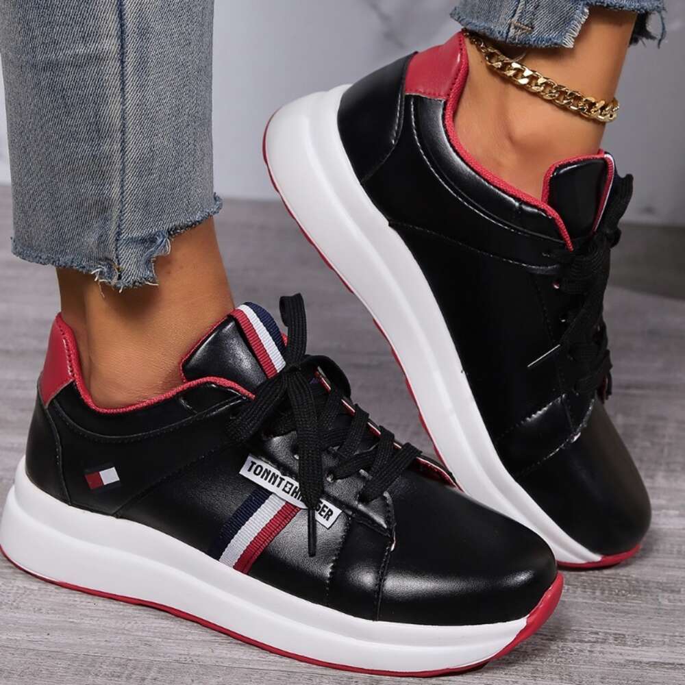 Ddmytiger Ddmytiger Women Spring New Pu Leather Fashion Lace Up Sneakers Casual Brand Designer Thick Sole Anti Slip S Vulcanized Shoes ddmythur