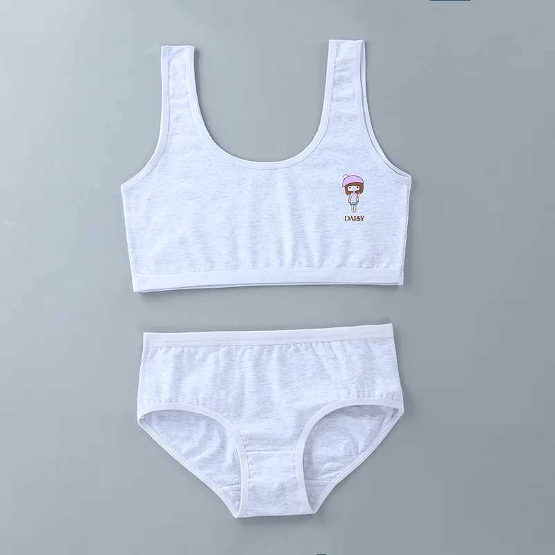 Camisole Camisole New Cotton Girls Tank Tops Cute Comfortable Puberty Girls Bra Teen Underwear Set 7-16Years Teen Girls Bra WX5.31
