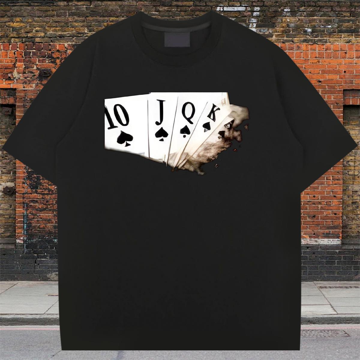 2024 T-Shirts for Men Floral Print Men Tees High Street Hip Hop 180g Cotton Wholesale Tops