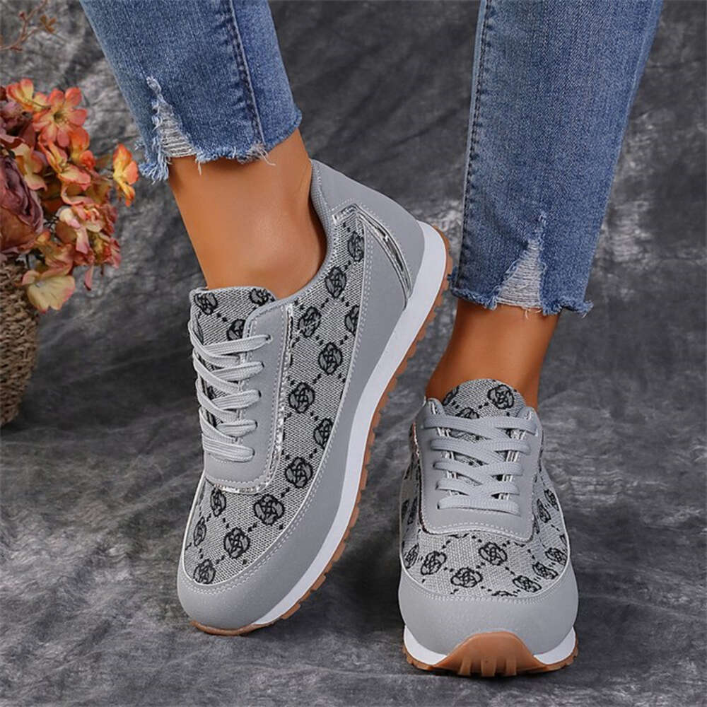 2024 Fashion Grey Spring New Sneaker Brand Women's Khaki Vulcanized Plus Size 42 Comfortable Basketball Shoes