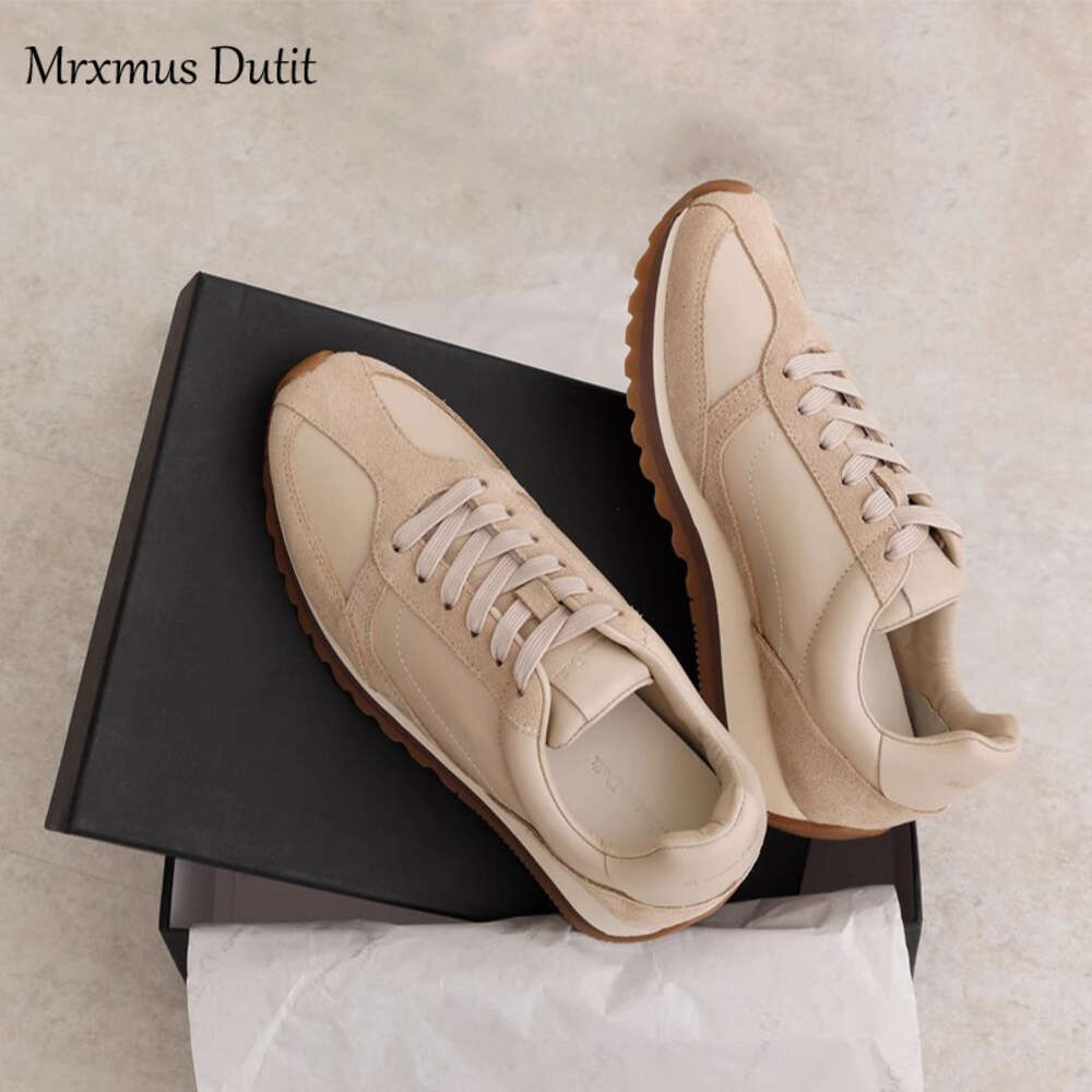 Ddmytiger Ddmytiger Mrxmus Dutit Fashion New Women Splicing Genuine Leather Thick Sole Lacing Sneaker Flat Casual Shoes Comfort Versatile Female