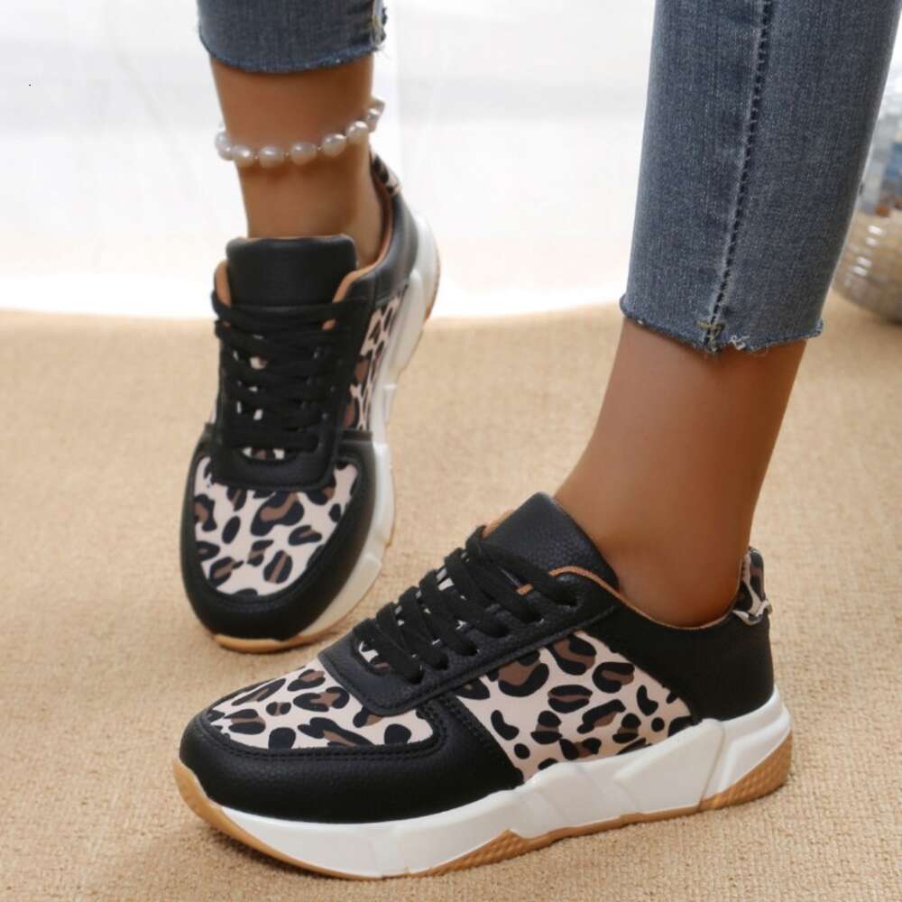 Ddmytiger Ddmytiger Spring New Leopard Print Casual Platform Sneakers For Women Flat Bottom With Laces Large Size Sports Shoes Chinese Brand
